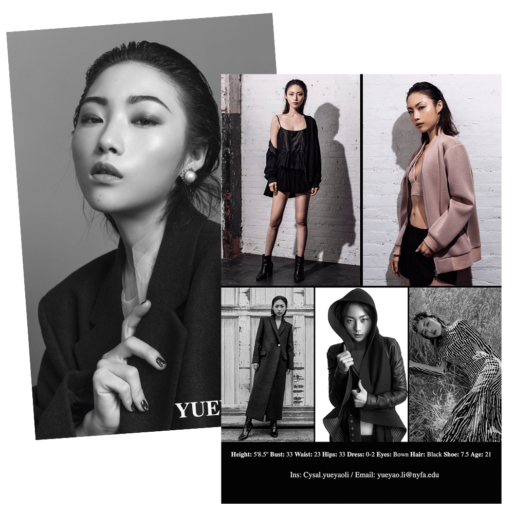 Comp Card for models
