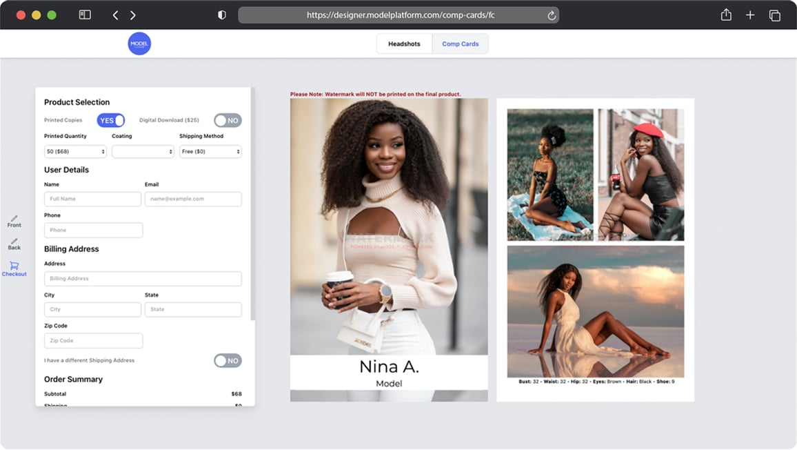 Comp Card maker